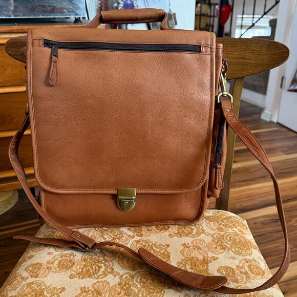 latico Other - Latico Reporter Leather Crossbody Bag Hollywood Laptop Shoulder Brown